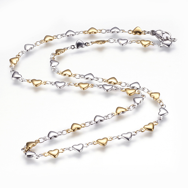 PandaHall 304 Stainless Steel Chain Necklaces, with Lobster Claw Clasps, Heart, Golden & Stainless Steel Color, 17.3 inch~17.9 inch...
PandaHall 304 Stainless Steel Chain Necklaces, with Lobster Claw Clasps, Heart, Golden & Stainless Steel Color, 17.3 inch~17.9 inch...