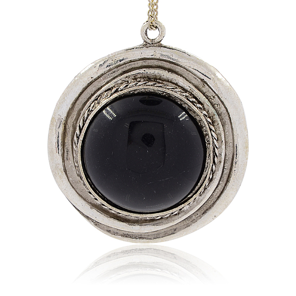 PandaHall Alloy Resin Big Pendants, Flat Round, Antique Silver Meatl Color, Black, 63x55x14mm, Hole: 3.5mm Alloy+Resin Flat Round Black
PandaHall Alloy Resin Big Pendants, Flat Round, Antique Silver Meatl Color, Black, 63x55x14mm, Hole: 3.5mm Alloy+Resin Flat Round Black