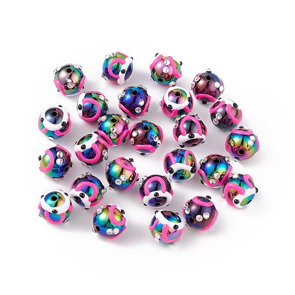 PandaHall UV Plating Rainbow Iridescent Acrylic Enamel Beads, with Rhinestone, Bumpy, Round, Colorful, 15~16mm, Hole: 2.3mm Acrylic Round
PandaHall UV Plating Rainbow Iridescent Acrylic Enamel Beads, with Rhinestone, Bumpy, Round, Colorful, 15~16mm, Hole: 2.3mm Acrylic Round