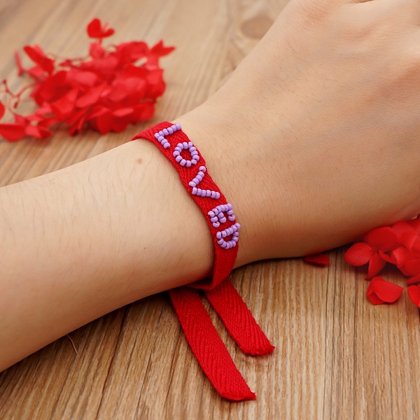 PandaHall Word Loved Beaded Cord Bracelet, Red Lucky Adjustable Bracelet for Women, Pearl Pink, 14-1/8 inch(36cm) Glass Word
PandaHall Word Loved Beaded Cord Bracelet, Red Lucky Adjustable Bracelet for Women, Pearl Pink, 14-1/8 inch(36cm) Glass Word