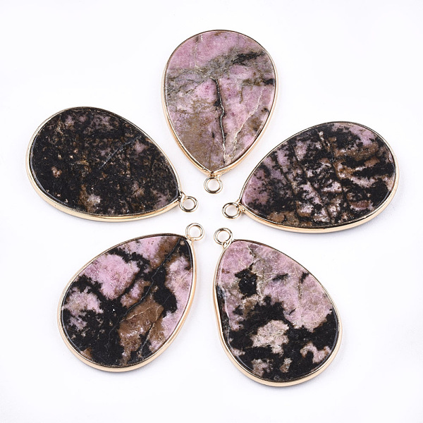 PandaHall Natural Rhodonite Pendants, with Brass Findings, teardrop, Golden, 39x25x3mm, Hole: 2mm Rhodonite Teardrop
PandaHall Natural Rhodonite Pendants, with Brass Findings, teardrop, Golden, 39x25x3mm, Hole: 2mm Rhodonite Teardrop