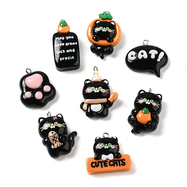 PandaHall Opaque Resin Pendants, with Platinum Plated Iron Loops, Black, Cat Shape, 24.5~34x16.5~27x8.5~11mm, Hole: 2mm Iron+Resin Cat Shape...
PandaHall Opaque Resin Pendants, with Platinum Plated Iron Loops, Black, Cat Shape, 24.5~34x16.5~27x8.5~11mm, Hole: 2mm Iron+Resin Cat Shape...