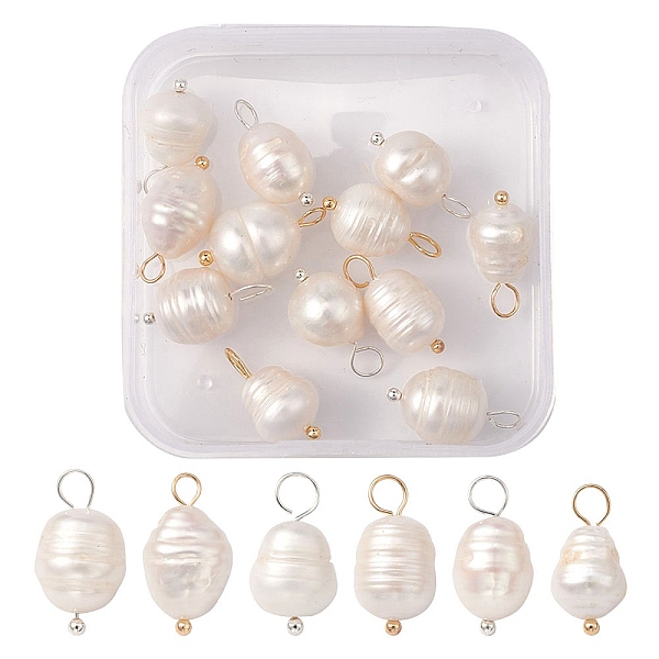 PandaHall 12Pcs 2 Colors Natural Cultured Freshwater Pearl Pendants, Rice Charms, with Brass Loops, Golden & Silver, 16~17mm, Hole: 3mm...
PandaHall 12Pcs 2 Colors Natural Cultured Freshwater Pearl Pendants, Rice Charms, with Brass Loops, Golden & Silver, 16~17mm, Hole: 3mm...