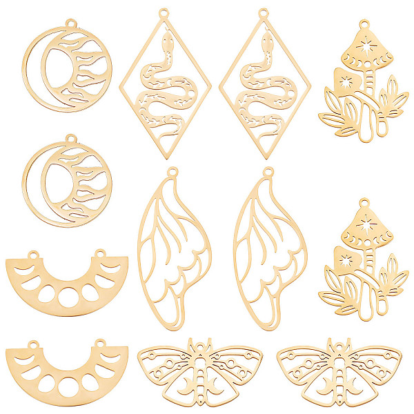 PandaHall SUNNYCLUE 1 Box 12Pcs 6 Style Tarot Style Real Stainless Steel Charms Moon Phase Charm Mushroom Charms for Jewelry Making Moth...
PandaHall SUNNYCLUE 1 Box 12Pcs 6 Style Tarot Style Real Stainless Steel Charms Moon Phase Charm Mushroom Charms for Jewelry Making Moth...