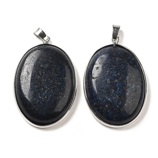 PandaHall Natural Lapis Lazuli Dyed Pendants, Platinum Plated Brass Oval Charms with Iron Snap on Bails, 46x31.5x8~9mm, Hole: 7x3.5mm Lapis...
PandaHall Natural Lapis Lazuli Dyed Pendants, Platinum Plated Brass Oval Charms with Iron Snap on Bails, 46x31.5x8~9mm, Hole: 7x3.5mm Lapis...