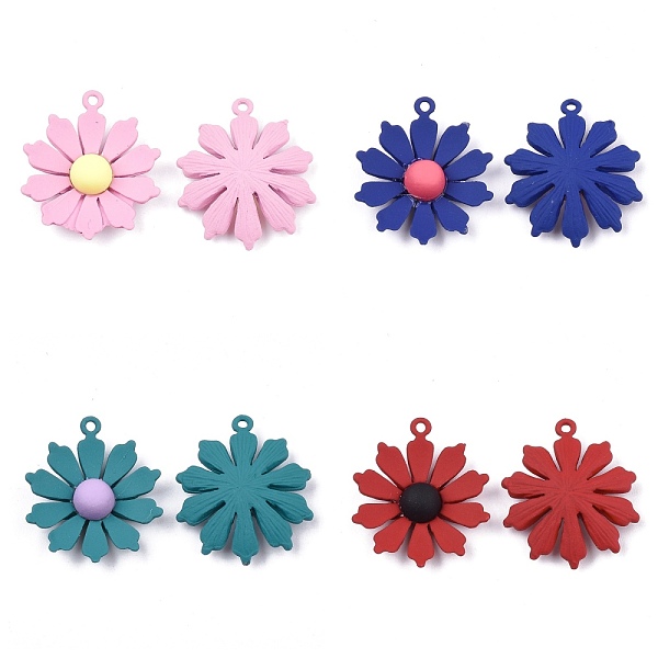 PandaHall Spray Painted Alloy Pendants, Flower, Mixed Color, 23x20x5.5mm, Hole: 1.4mm Alloy Flower Multicolor
PandaHall Spray Painted Alloy Pendants, Flower, Mixed Color, 23x20x5.5mm, Hole: 1.4mm Alloy Flower Multicolor