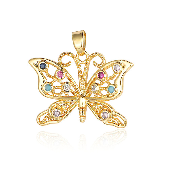 PandaHall Brass Micro Pave Colorful Cubic Zirconia Pendants, Butterfly Charms, Real 18K Gold Plated, 25x18x2.1mm Brass+Cubic Zirconia...
PandaHall Brass Micro Pave Colorful Cubic Zirconia Pendants, Butterfly Charms, Real 18K Gold Plated, 25x18x2.1mm Brass+Cubic Zirconia...
