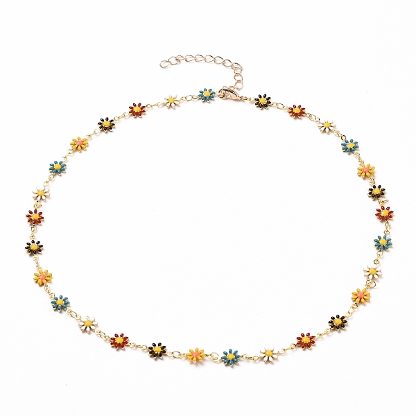 PandaHall Golden Brass Flower Enamel Links Chain Necklaces, with Brass Curb Chains & Lobster Claw Clasps, Colorful, 17 inch(43.1cm) Brass
PandaHall Golden Brass Flower Enamel Links Chain Necklaces, with Brass Curb Chains & Lobster Claw Clasps, Colorful, 17 inch(43.1cm) Brass