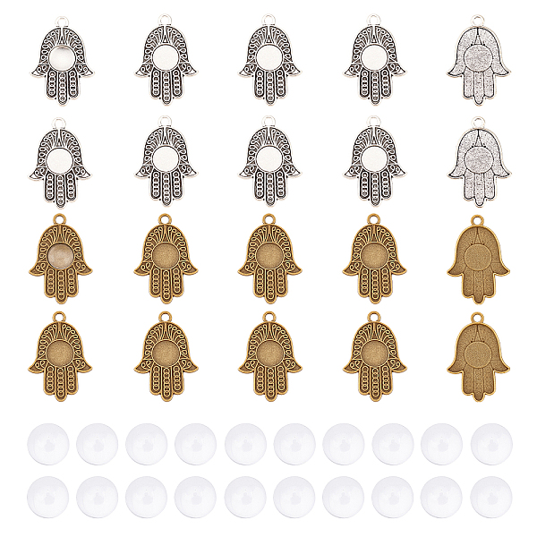 PandaHall SUPERFINDINGS DIY Hamsa Hand/Hand of Miriam Pendant Making Kit, Including Alloy Pendant Cabochon Settings, ,Glass Cabochons...
PandaHall SUPERFINDINGS DIY Hamsa Hand/Hand of Miriam Pendant Making Kit, Including Alloy Pendant Cabochon Settings, ,Glass Cabochons...