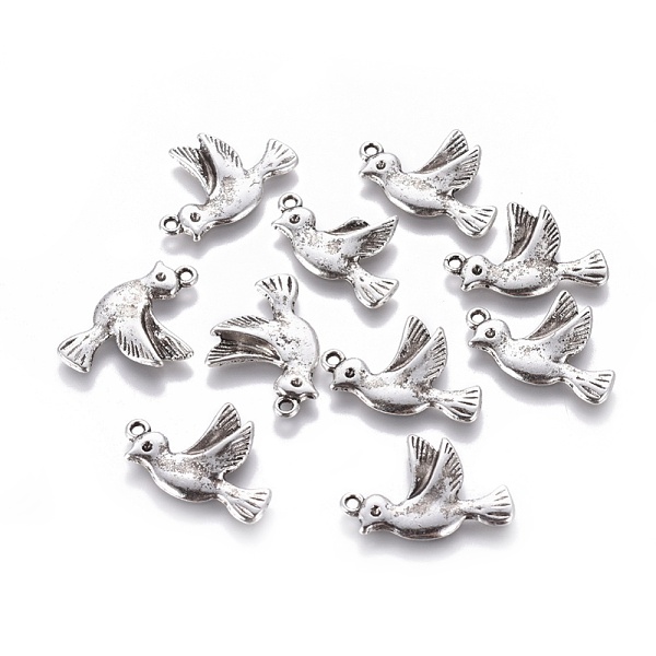 PandaHall Alloy Pendants, Lead Free and Cadmium Free, Antique Silver, Bird, about 22mm long, 15mm wide, 3mm thick, hole: 1.5mm Alloy Bird...
PandaHall Alloy Pendants, Lead Free and Cadmium Free, Antique Silver, Bird, about 22mm long, 15mm wide, 3mm thick, hole: 1.5mm Alloy Bird...