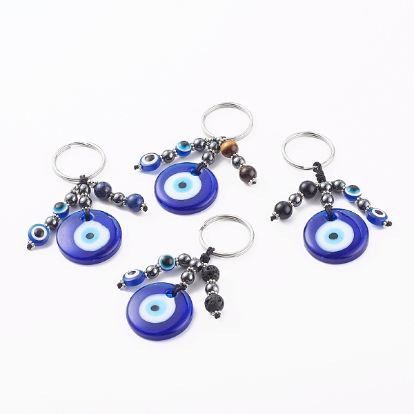 PandaHall Flat Round Evil Eye Lampwork Keychain, with Gemstone Beads, Resin Beads and 316 Surgical Stainless Steel Split Key Rings, Hamsa..., Blue
PandaHall Flat Round Evil Eye Lampwork Keychain, with Gemstone Beads, Resin Beads and 316 Surgical Stainless Steel Split Key Rings, Hamsa..., Blue