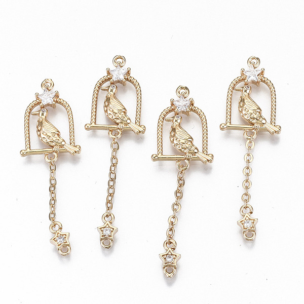 PandaHall Brass Micro Pave Cubic Zirconia Links Connectors, Light Gold, Long-Lasting Plated, Cadmium Free & Lead Free, Bird & Birdcage &..., Clear
PandaHall Brass Micro Pave Cubic Zirconia Links Connectors, Light Gold, Long-Lasting Plated, Cadmium Free & Lead Free, Bird & Birdcage &..., Clear