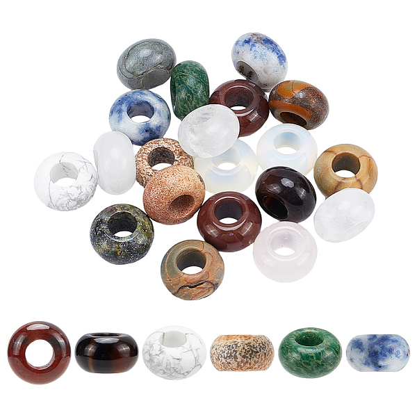 PandaHall 20 Pcs 14 mm Gemstone European Beads, 5 mm Large Hole Hair Beads Loose Stone Spacer Beads Dreadlock Beads Hair Beads for Braids...
PandaHall 20 Pcs 14 mm Gemstone European Beads, 5 mm Large Hole Hair Beads Loose Stone Spacer Beads Dreadlock Beads Hair Beads for Braids...