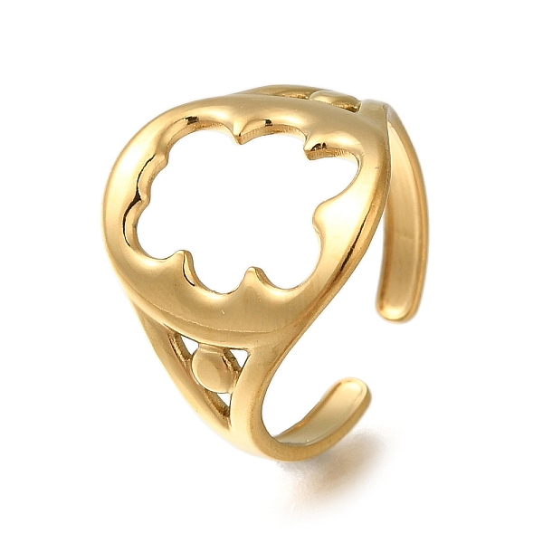 PandaHall Hollow Bear 304 Stainless Steel Open Cuff Ring for Women, Real 18K Gold Plated, Adjustable 304 Stainless Steel Bear
PandaHall Hollow Bear 304 Stainless Steel Open Cuff Ring for Women, Real 18K Gold Plated, Adjustable 304 Stainless Steel Bear