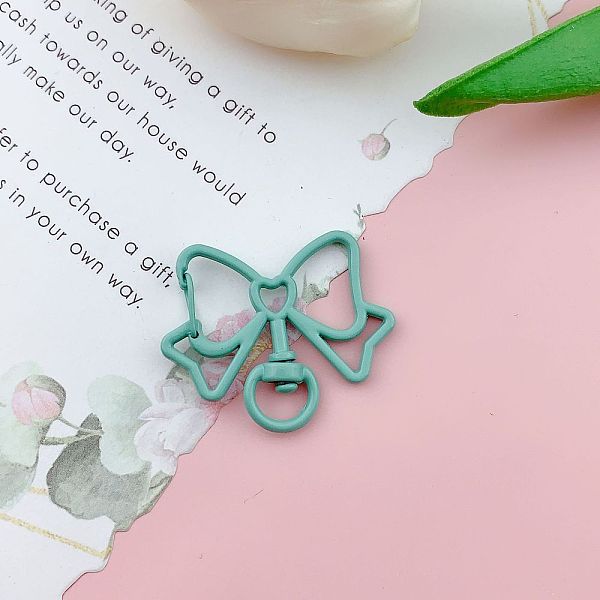 PandaHall Bowknot Baking Painted Alloy Swivel Keychain Clasps, Keychain Clasp Findings, Medium Turquoise, 39x33mm Alloy Bowknot
PandaHall Bowknot Baking Painted Alloy Swivel Keychain Clasps, Keychain Clasp Findings, Medium Turquoise, 39x33mm Alloy Bowknot