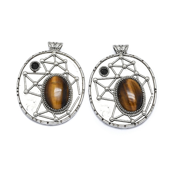PandaHall Natural Tiger Eye Oval Pendants, Rack Plating Antique Silver Plated Brass Pave Rhinestone Oval Charms, Cadmium Free & Lead Free...
PandaHall Natural Tiger Eye Oval Pendants, Rack Plating Antique Silver Plated Brass Pave Rhinestone Oval Charms, Cadmium Free & Lead Free...