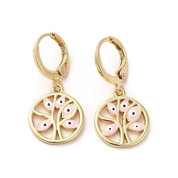 PandaHall Tree with Evil Eye Real 18K Gold Plated Brass Dangle Leverback Earrings, with Enamel, Pink, 28.5x13.5mm Brass Tree Pink
PandaHall Tree with Evil Eye Real 18K Gold Plated Brass Dangle Leverback Earrings, with Enamel, Pink, 28.5x13.5mm Brass Tree Pink