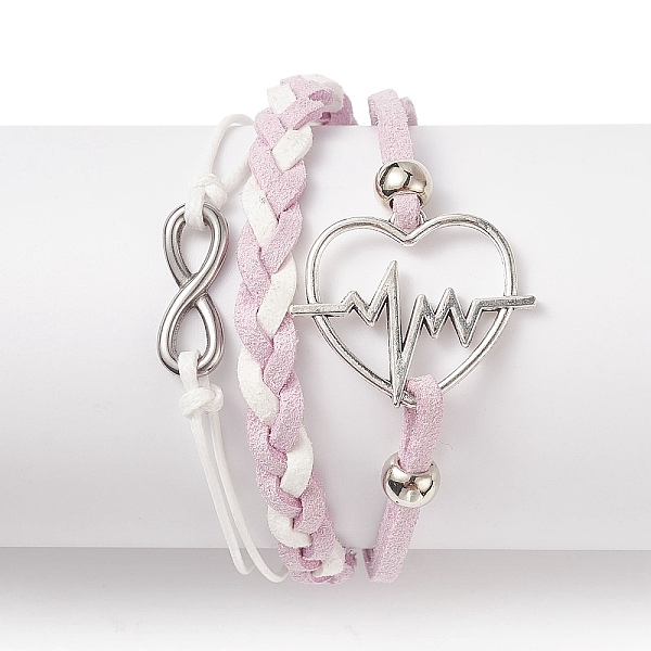 PandaHall Alloy Heart Beat & 304 Stainless Steel Infinity Links Multi-strand Bracelet, Faux Suede Braided Tripel Layer Bracelet for Women..., Purple
PandaHall Alloy Heart Beat & 304 Stainless Steel Infinity Links Multi-strand Bracelet, Faux Suede Braided Tripel Layer Bracelet for Women..., Purple