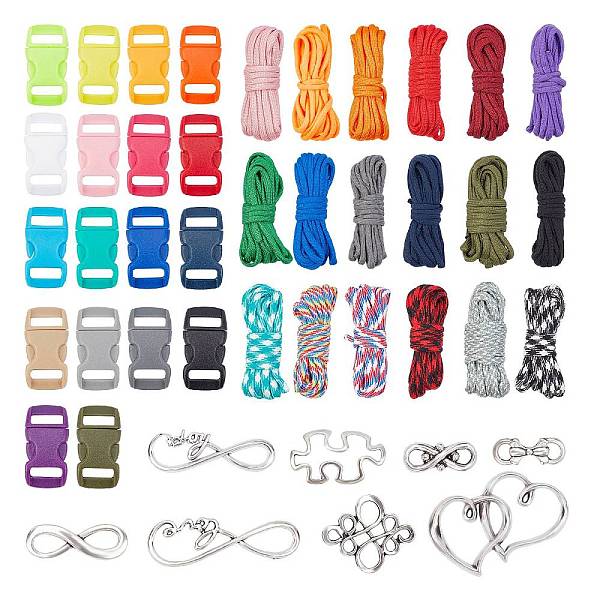 PandaHall DIY Bracelet Making Kits, with 7 Strand Core Parachute Cords, Plastic Adjustable Quick Side Release Buckles, Alloy Pendants & Link..., Multicolor
PandaHall DIY Bracelet Making Kits, with 7 Strand Core Parachute Cords, Plastic Adjustable Quick Side Release Buckles, Alloy Pendants & Link..., Multicolor