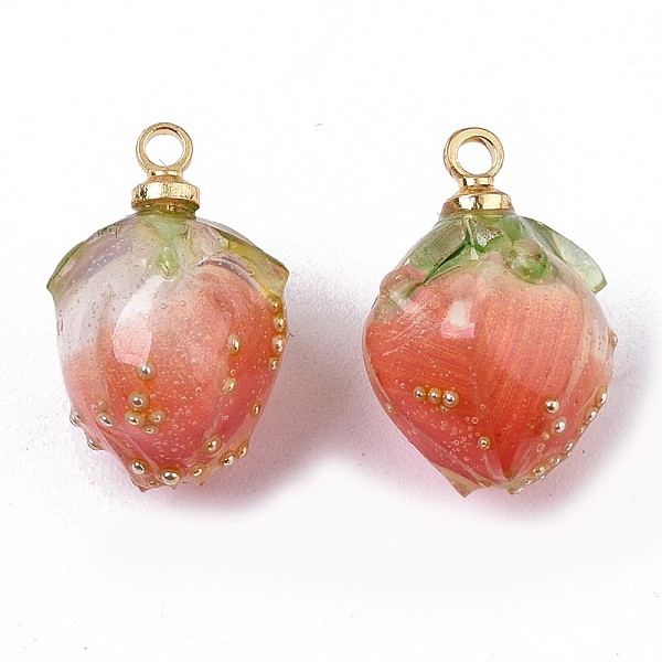 PandaHall Handmade Flower Pendants, with Brass Peg Bails and Glass Micro Beads, Bud, Golden, Coral, 14~15x9~10x9~10mm, Hole: 1.2mm Cellulose..., Red
PandaHall Handmade Flower Pendants, with Brass Peg Bails and Glass Micro Beads, Bud, Golden, Coral, 14~15x9~10x9~10mm, Hole: 1.2mm Cellulose..., Red
