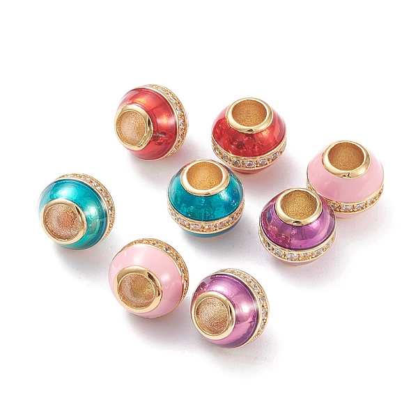 PandaHall Brass Enamel European Beads, Large Hole Beads, Long-lasting Plated, with Micro Pave Clear Cubic Zirconia, Column, Real 18K Gold..., Multicolor
PandaHall Brass Enamel European Beads, Large Hole Beads, Long-lasting Plated, with Micro Pave Clear Cubic Zirconia, Column, Real 18K Gold..., Multicolor
