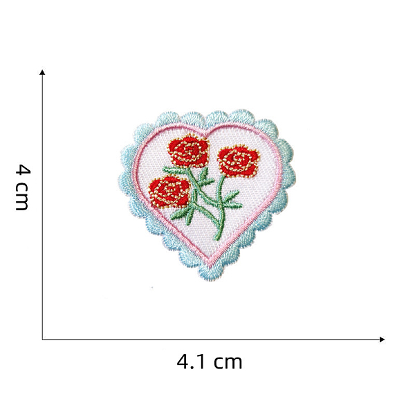 PandaHall Computerized Embroidery Cloth Self-adhesive/Sew on Patches, Costume Accessories, Heart with Rose, Light Blue, 40x41mm Cloth Heart
PandaHall Computerized Embroidery Cloth Self-adhesive/Sew on Patches, Costume Accessories, Heart with Rose, Light Blue, 40x41mm Cloth Heart