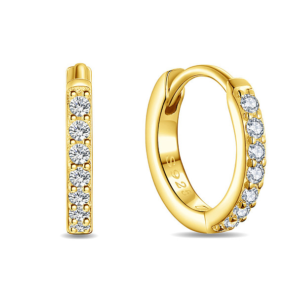 PandaHall SHEGRACE 925 Sterling Silver Huggie Hoop Earrings, Hypoallergenic Earrings, with Grade AAA Cubic Zirconia, Ring, Golden, 12x2mm..., Clear
PandaHall SHEGRACE 925 Sterling Silver Huggie Hoop Earrings, Hypoallergenic Earrings, with Grade AAA Cubic Zirconia, Ring, Golden, 12x2mm..., Clear