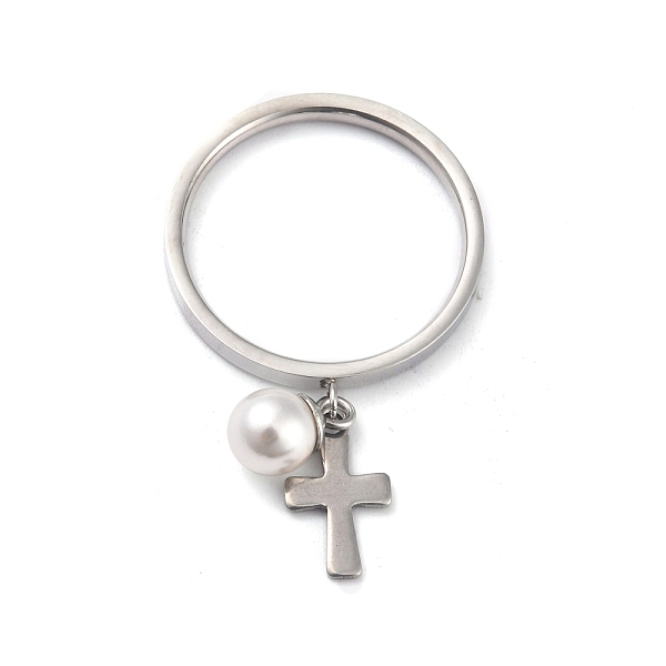 PandaHall Dual-use Items, 304 Stainless Steel Finger Rings or Pendants, with Plastic Round Beads, Cross, White, Stainless Steel Color, US...
PandaHall Dual-use Items, 304 Stainless Steel Finger Rings or Pendants, with Plastic Round Beads, Cross, White, Stainless Steel Color, US...