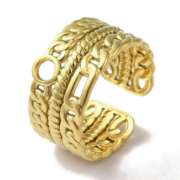 PandaHall Vacuum Plating 201 Stainless Steel Wide Band Open Cuff Rings, Curb Chain Ring for Unisex, Real 18K Gold Plated, 10.5mm, Adjustable...
PandaHall Vacuum Plating 201 Stainless Steel Wide Band Open Cuff Rings, Curb Chain Ring for Unisex, Real 18K Gold Plated, 10.5mm, Adjustable...