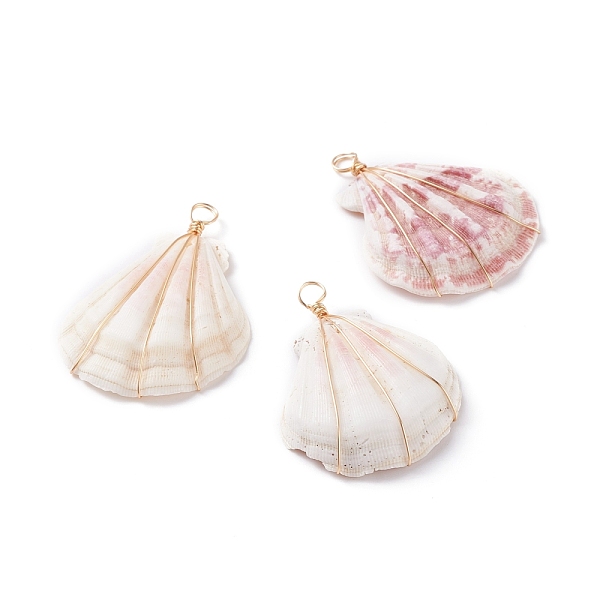 PandaHall Natural Scallop Shell Pendants, with Real 18K Gold Plated Eco-Friendly Copper Wire, Pink, 47.5~50x36~37.5x8.5~10.5mm, Hole: 4mm...
PandaHall Natural Scallop Shell Pendants, with Real 18K Gold Plated Eco-Friendly Copper Wire, Pink, 47.5~50x36~37.5x8.5~10.5mm, Hole: 4mm...
