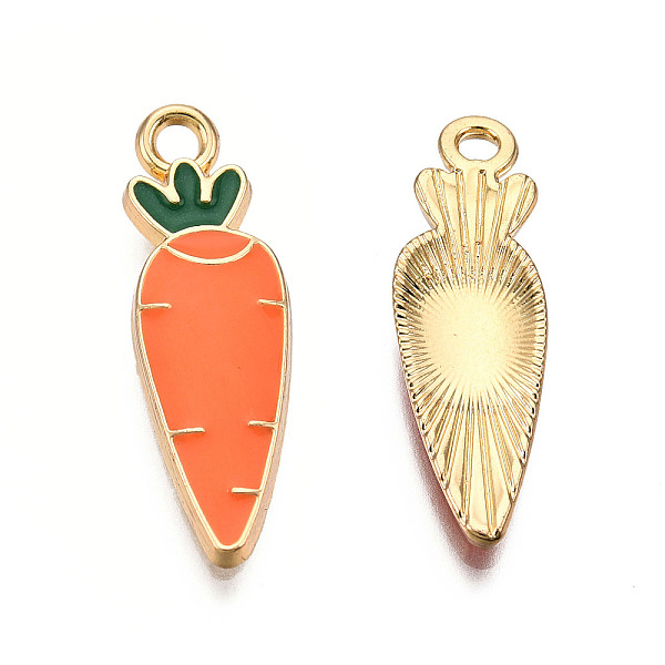 PandaHall Eco-Friendly Zinc Alloy Pendants, with Enamel, Cadmium Free & Nickel Free & Lead Free, Carrot, Orange, Light Gold, 23x7x2mm, Hole...
PandaHall Eco-Friendly Zinc Alloy Pendants, with Enamel, Cadmium Free & Nickel Free & Lead Free, Carrot, Orange, Light Gold, 23x7x2mm, Hole...