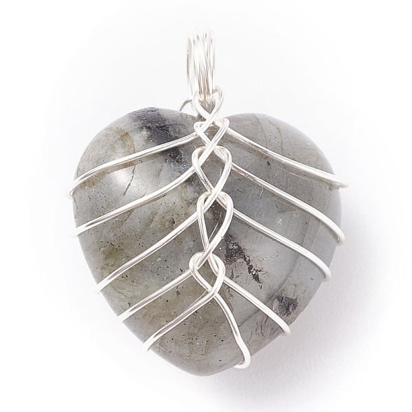 PandaHall Natural Labradorite Gemstone Pendants, with Silver Tone Copper Wire Wrapped, Heart, 25.5x21x17mm, Hole: 6mm Labradorite Heart
PandaHall Natural Labradorite Gemstone Pendants, with Silver Tone Copper Wire Wrapped, Heart, 25.5x21x17mm, Hole: 6mm Labradorite Heart