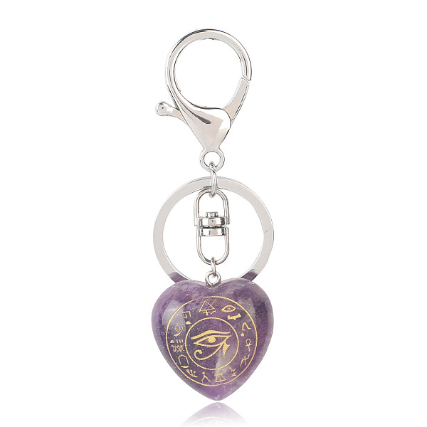PandaHall Natural Amethyst Heart with Eye of Horus Keychain, Reiki Energy Stone Keychain for Bag Jewelry Gift Decoration, 9.5x3cm Amethyst...
PandaHall Natural Amethyst Heart with Eye of Horus Keychain, Reiki Energy Stone Keychain for Bag Jewelry Gift Decoration, 9.5x3cm Amethyst...