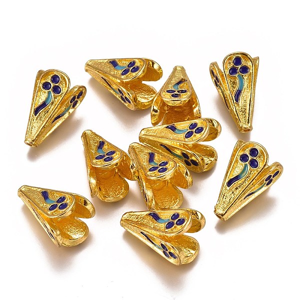 PandaHall Alloy Enamel Bead Cones, 4-Petal, Flower, Blue, Golden, 18x12x12mm, Hole: 1.5mm, Inner Diameter: 8mm Alloy+Enamel Blue
PandaHall Alloy Enamel Bead Cones, 4-Petal, Flower, Blue, Golden, 18x12x12mm, Hole: 1.5mm, Inner Diameter: 8mm Alloy+Enamel Blue