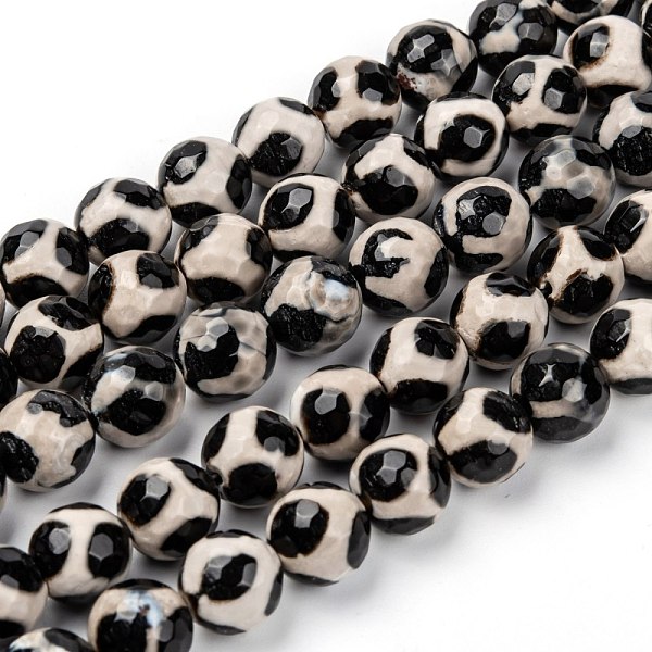 PandaHall Tibetan Style Turtle Back Pattern dZi Beads, Natural Agate, Giraffe Skin Agate, Dyed, Faceted Round, 10mm, Hole: 1mm, about..., Black
PandaHall Tibetan Style Turtle Back Pattern dZi Beads, Natural Agate, Giraffe Skin Agate, Dyed, Faceted Round, 10mm, Hole: 1mm, about..., Black