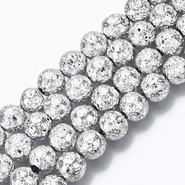 PandaHall Electroplated Natural Lava Rock Beads Strands, Round, Bumpy, Silver, 10.5mm, Hole: 1mm, about 39pcs/Strand, 15.55 inch(39.5cm)...
PandaHall Electroplated Natural Lava Rock Beads Strands, Round, Bumpy, Silver, 10.5mm, Hole: 1mm, about 39pcs/Strand, 15.55 inch(39.5cm)...