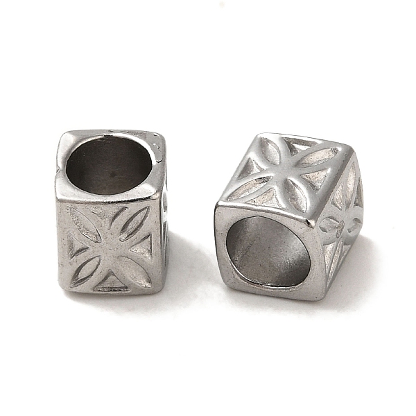 PandaHall 304 Stainless Steel European Beads, Large Hole Beads, Cuboid with Flower, Stainless Steel Color, 7x6x6mm, Hole: 4.5mm 304...
PandaHall 304 Stainless Steel European Beads, Large Hole Beads, Cuboid with Flower, Stainless Steel Color, 7x6x6mm, Hole: 4.5mm 304...