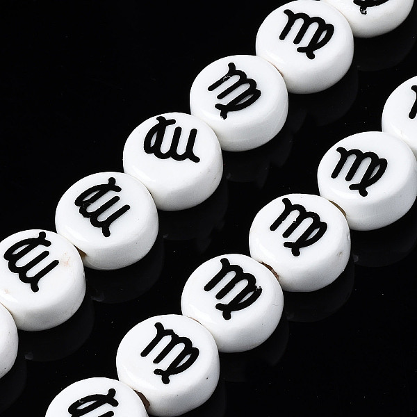 PandaHall Handmade Porcelain Ceramic Beads Strands, Printed, Flat Round with Constellation, Virgo, 10~11x5mm, Hole: 2mm, about 30pcs/strand..., White
PandaHall Handmade Porcelain Ceramic Beads Strands, Printed, Flat Round with Constellation, Virgo, 10~11x5mm, Hole: 2mm, about 30pcs/strand..., White