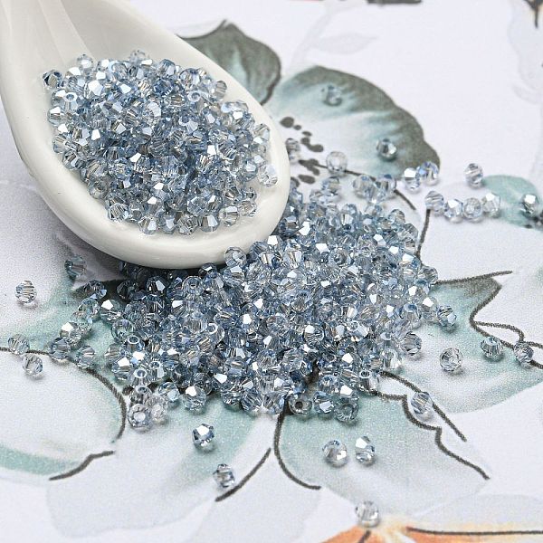 PandaHall Transparent Electroplate Glass Beads, Faceted, Pearl Luster Plated, Bicone, Light Steel Blue, 2x2mm, Hole: 0.7mm, about 720pcs/bag...
PandaHall Transparent Electroplate Glass Beads, Faceted, Pearl Luster Plated, Bicone, Light Steel Blue, 2x2mm, Hole: 0.7mm, about 720pcs/bag...