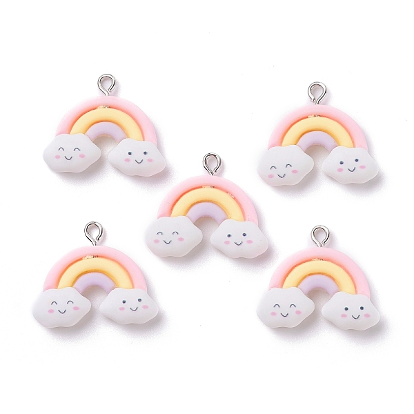 PandaHall Opaque Resin Pendants, with Platinum Tone Iron Loops, Cloud & Rainbow, White, 22x25.5x6mm, Hole: 2mm Iron+Resin Rainbow White
PandaHall Opaque Resin Pendants, with Platinum Tone Iron Loops, Cloud & Rainbow, White, 22x25.5x6mm, Hole: 2mm Iron+Resin Rainbow White