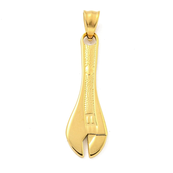PandaHall Ion Plating(IP) 304 Stainless Steel Pendants, Wrench Charm, Golden, 46.5x14.5x3mm, Hole: 7.5x5mm 304 Stainless Steel Tool
PandaHall Ion Plating(IP) 304 Stainless Steel Pendants, Wrench Charm, Golden, 46.5x14.5x3mm, Hole: 7.5x5mm 304 Stainless Steel Tool