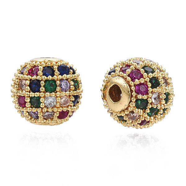 PandaHall Rack Plating Brass Cubic Zirconia Beads, Long-Lasting Plated, Round, Golden, 8.5x7.5mm, Hole: 1.6mm Brass+Cubic Zirconia Round
PandaHall Rack Plating Brass Cubic Zirconia Beads, Long-Lasting Plated, Round, Golden, 8.5x7.5mm, Hole: 1.6mm Brass+Cubic Zirconia Round