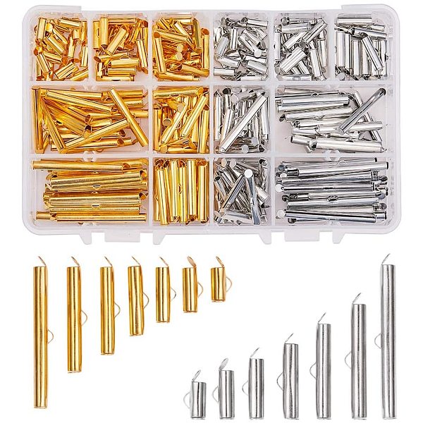 PandaHall about 240pcs 7 Size Slide On End Clasp Platinum & Golden Tubes Slider End Caps Crimp End Tube for Multi-Strand Necklace Bracelet...
PandaHall about 240pcs 7 Size Slide On End Clasp Platinum & Golden Tubes Slider End Caps Crimp End Tube for Multi-Strand Necklace Bracelet...