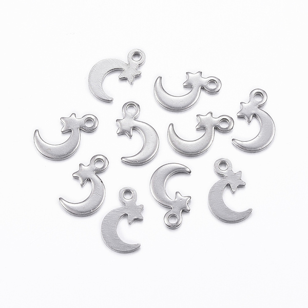 PandaHall 201 Stainless Steel Stamping Blank Tag Pendants, Star and Moon, Stainless Steel Color, 11.5x7x1mm, Hole: 1mm 201 Stainless Steel...
PandaHall 201 Stainless Steel Stamping Blank Tag Pendants, Star and Moon, Stainless Steel Color, 11.5x7x1mm, Hole: 1mm 201 Stainless Steel...