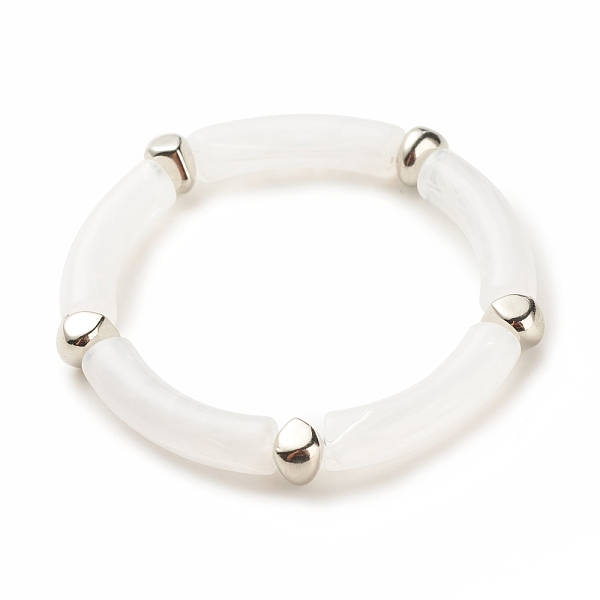 PandaHall White Acrylic Curved Tube Chunky Stretch Bracelet with CCB Plastic for Women, Platinum, Inner Diameter: 2 inch(5.1cm) Acrylic..., Clear
PandaHall White Acrylic Curved Tube Chunky Stretch Bracelet with CCB Plastic for Women, Platinum, Inner Diameter: 2 inch(5.1cm) Acrylic..., Clear