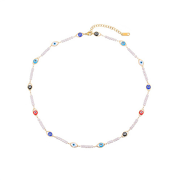 PandaHall Real 18K Gold Plated Stainless Steel Enamel Chain Necklace, Evil Eye Necklace for Women, Eye Stainless Steel Eye
PandaHall Real 18K Gold Plated Stainless Steel Enamel Chain Necklace, Evil Eye Necklace for Women, Eye Stainless Steel Eye