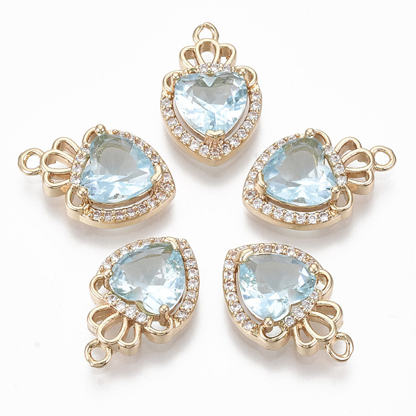 PandaHall Glass Pendants, with Micro Pave Cubic Zirconia and Brass Open Back Settings, Faceted, Heart with Crown, Light Gold, Light Cyan...
PandaHall Glass Pendants, with Micro Pave Cubic Zirconia and Brass Open Back Settings, Faceted, Heart with Crown, Light Gold, Light Cyan...
