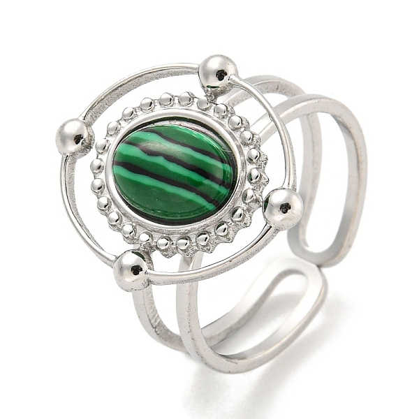 PandaHall 304 Stainless Steel Synthetic Malachite Cuff Rings, Oval Wide Band Open Rings for Women Men, Stainless Steel Color, 16x18.5mm...
PandaHall 304 Stainless Steel Synthetic Malachite Cuff Rings, Oval Wide Band Open Rings for Women Men, Stainless Steel Color, 16x18.5mm...