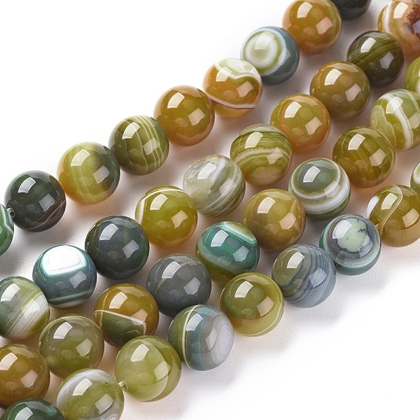 PandaHall Natural Striped Agate/Banded Agate Beads Strands, Dyed & Heated, Round, Olive, 10mm, Hole: 1.2mm, about 37pcs/strand, 14.65 inch..., Green
PandaHall Natural Striped Agate/Banded Agate Beads Strands, Dyed & Heated, Round, Olive, 10mm, Hole: 1.2mm, about 37pcs/strand, 14.65 inch..., Green