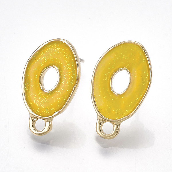 PandaHall Alloy Enamel Stud Earring Findings, with Loop, Raw(Unplated) Pins and Glitter Powder and 925 Sterling Silver Pin, Oval, Light Gold...
PandaHall Alloy Enamel Stud Earring Findings, with Loop, Raw(Unplated) Pins and Glitter Powder and 925 Sterling Silver Pin, Oval, Light Gold...
